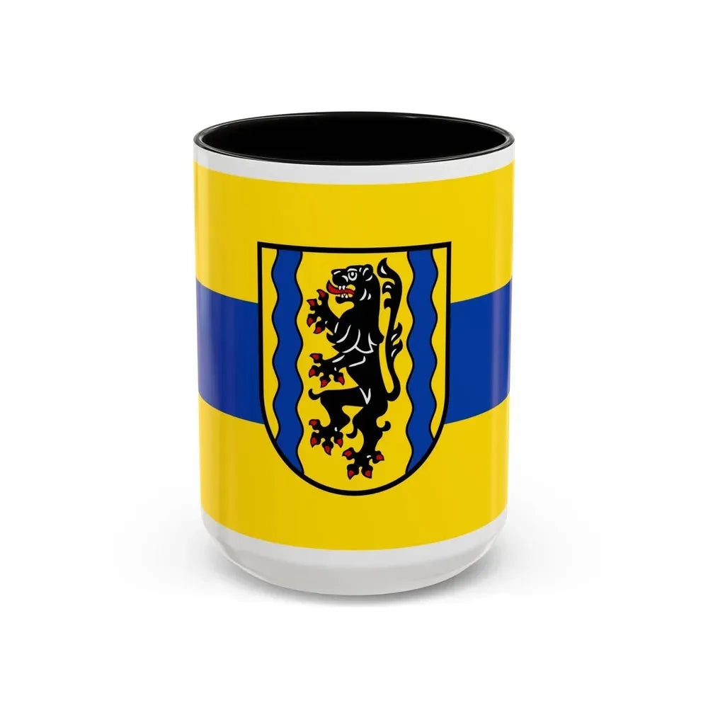 Flag of Nordsachsen Germany - Accent Coffee Mug 15oz Black - Go Mug Yourself