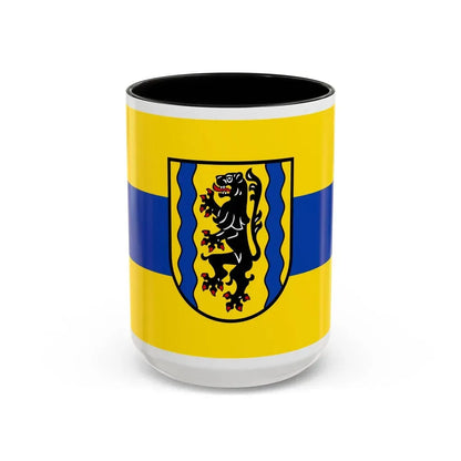 Flag of Nordsachsen Germany - Accent Coffee Mug 15oz Black - Go Mug Yourself