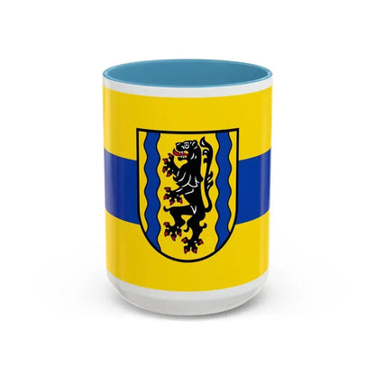 Flag of Nordsachsen Germany - Accent Coffee Mug 15oz Light Blue - Go Mug Yourself