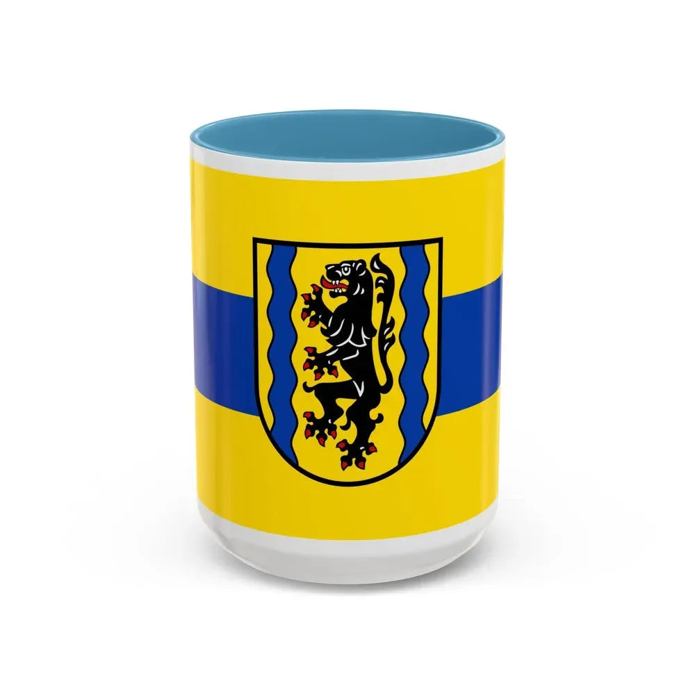 Flag of Nordsachsen Germany - Accent Coffee Mug 15oz Light Blue - Go Mug Yourself