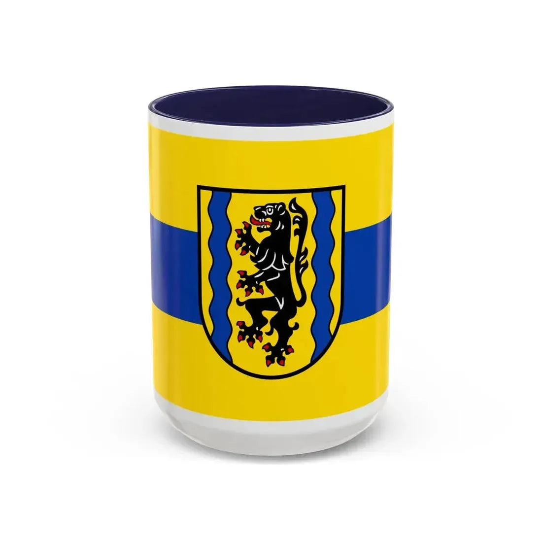 Flag of Nordsachsen Germany - Accent Coffee Mug 15oz Navy - Go Mug Yourself