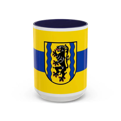 Flag of Nordsachsen Germany - Accent Coffee Mug 15oz Navy - Go Mug Yourself