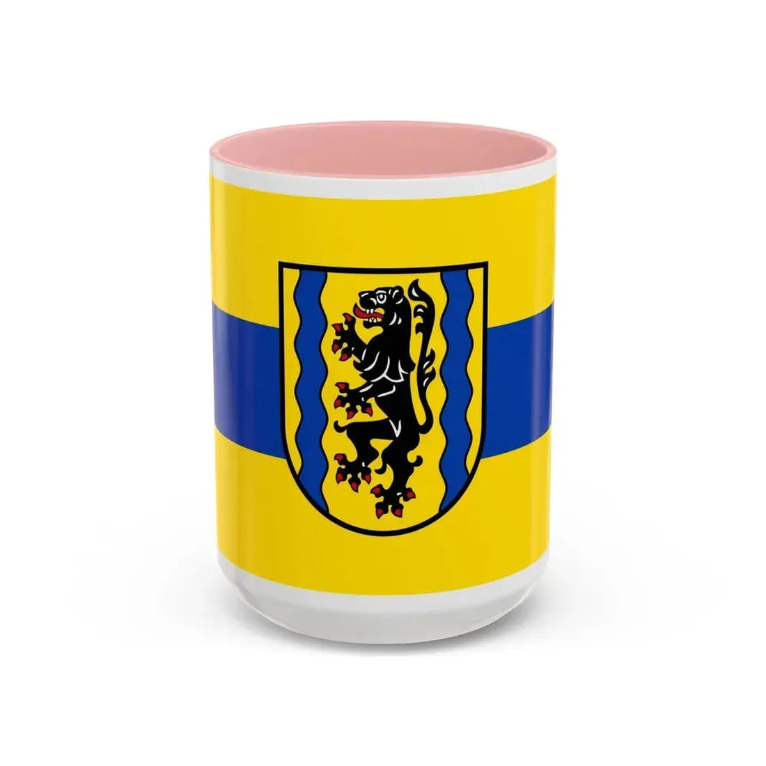 Flag of Nordsachsen Germany - Accent Coffee Mug 15oz Pink - Go Mug Yourself