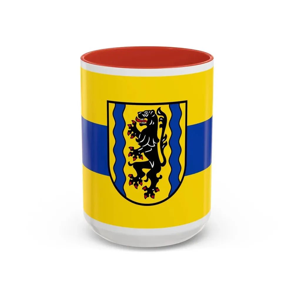 Flag of Nordsachsen Germany - Accent Coffee Mug 15oz Red - Go Mug Yourself