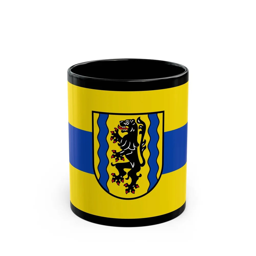 Flag of Nordsachsen Germany - Black Coffee Mug-11oz-Go Mug Yourself