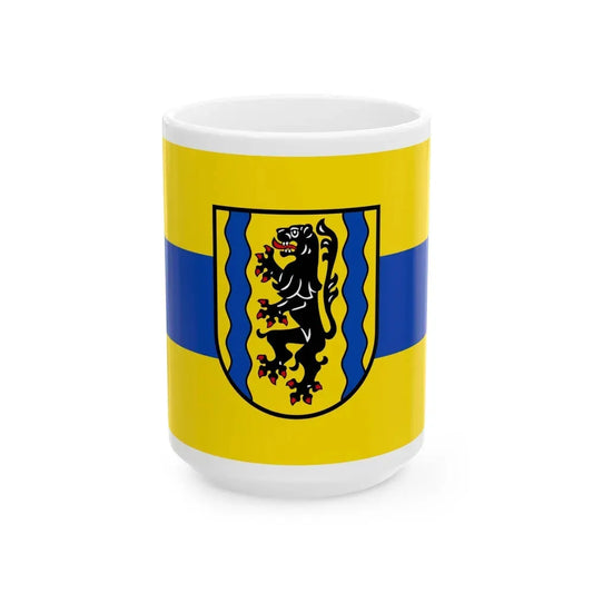 Flag of Nordsachsen Germany - White Coffee Mug 15oz - Go Mug Yourself