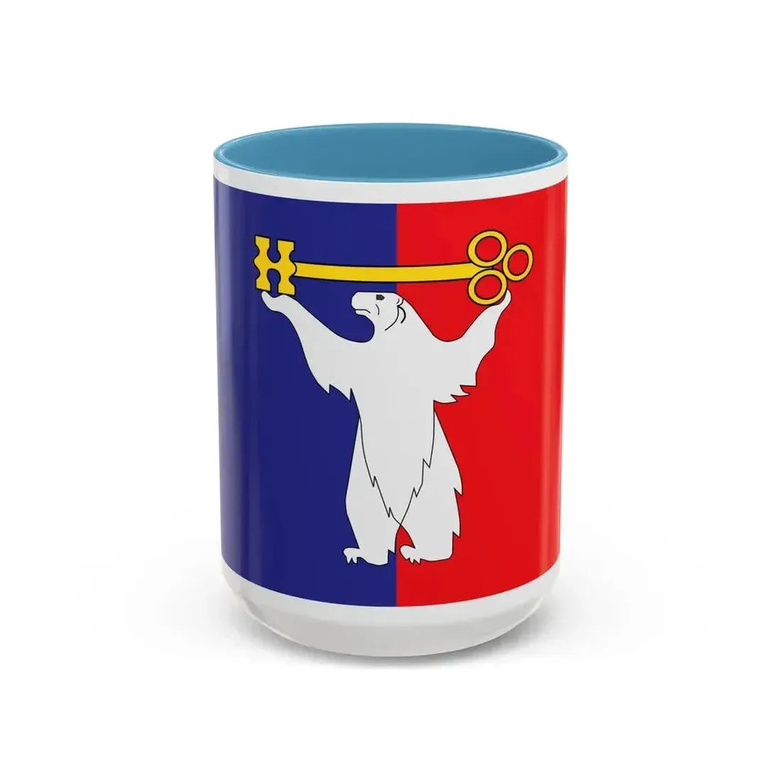 Flag of Norilsk Krasnoyarsk Krai Russia - Accent Coffee Mug 15oz Light Blue - Go Mug Yourself
