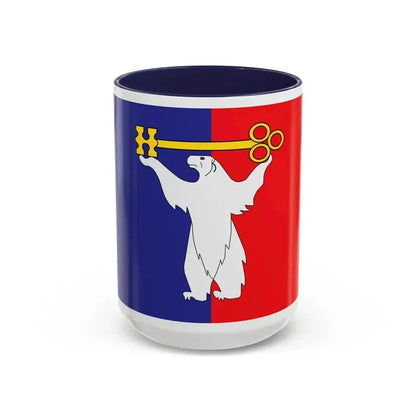 Flag of Norilsk Krasnoyarsk Krai Russia - Accent Coffee Mug 15oz Navy - Go Mug Yourself