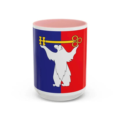 Flag of Norilsk Krasnoyarsk Krai Russia - Accent Coffee Mug 15oz Pink - Go Mug Yourself