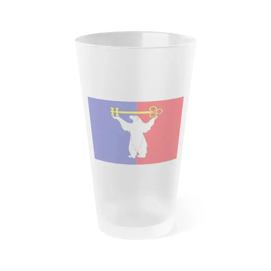 Flag of Norilsk Krasnoyarsk Krai Russia - Frosted Pint Glass 16oz 16oz Frosted - Go Mug Yourself