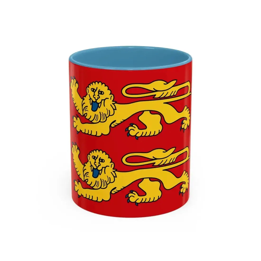 Flag of Normandy France 2 - Accent Coffee Mug 11oz Light Blue - Go Mug Yourself