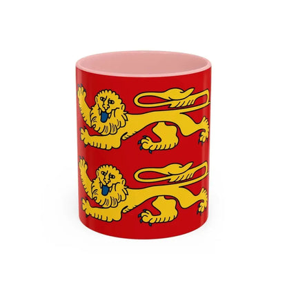 Flag of Normandy France 2 - Accent Coffee Mug 11oz Pink - Go Mug Yourself