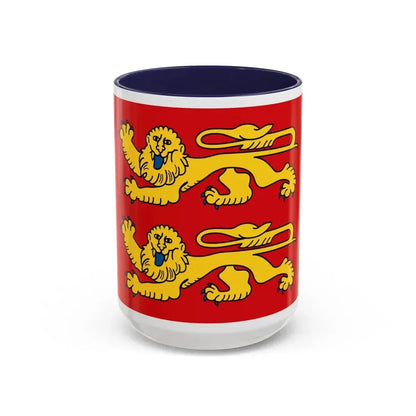 Flag of Normandy France 2 - Accent Coffee Mug 15oz Navy - Go Mug Yourself