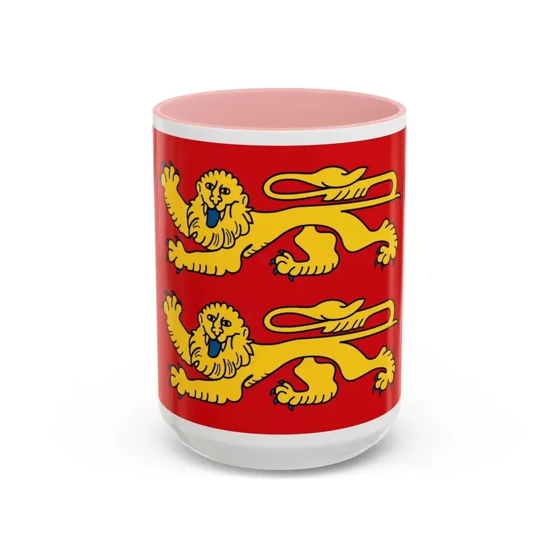 Flag of Normandy France 2 - Accent Coffee Mug 15oz Pink - Go Mug Yourself