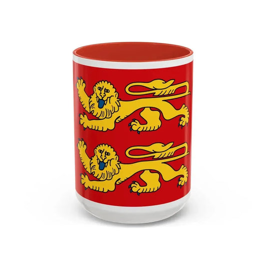 Flag of Normandy France 2 - Accent Coffee Mug 15oz Red - Go Mug Yourself