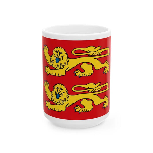 Flag of Normandy France 2 - White Coffee Mug 15oz - Go Mug Yourself