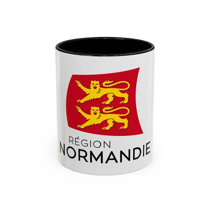 Flag of Normandy France - Accent Coffee Mug 11oz Black - Go Mug Yourself
