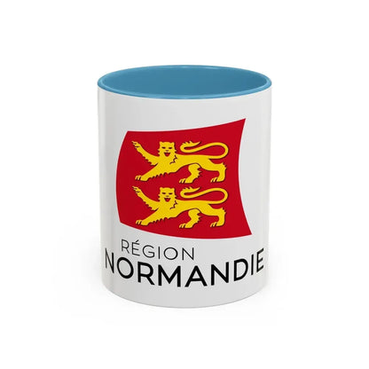 Flag of Normandy France - Accent Coffee Mug 11oz Light Blue - Go Mug Yourself