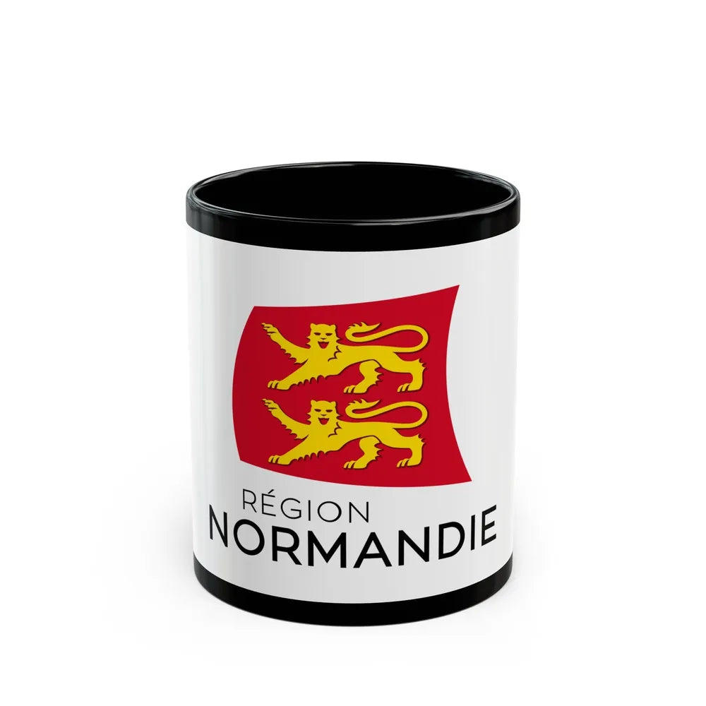 Flag of Normandy France - Black Coffee Mug-11oz-Go Mug Yourself