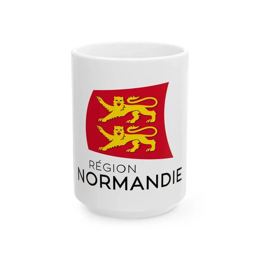 Flag of Normandy France - White Coffee Mug 15oz - Go Mug Yourself