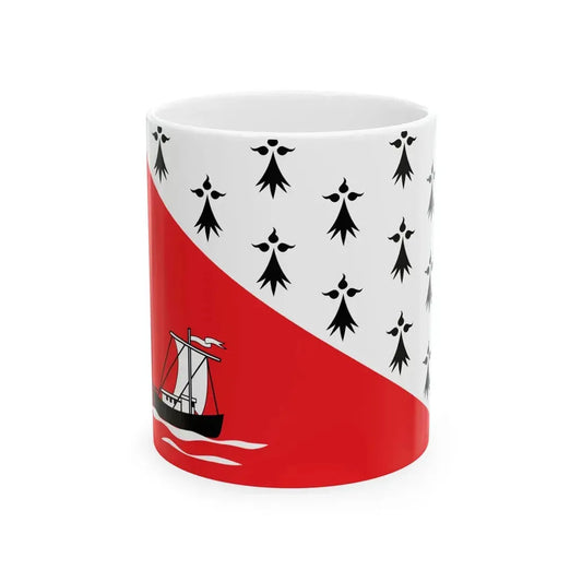 Flag of Nort-sur-Erdre (France) White Coffee Mug 11oz - Go Mug Yourself