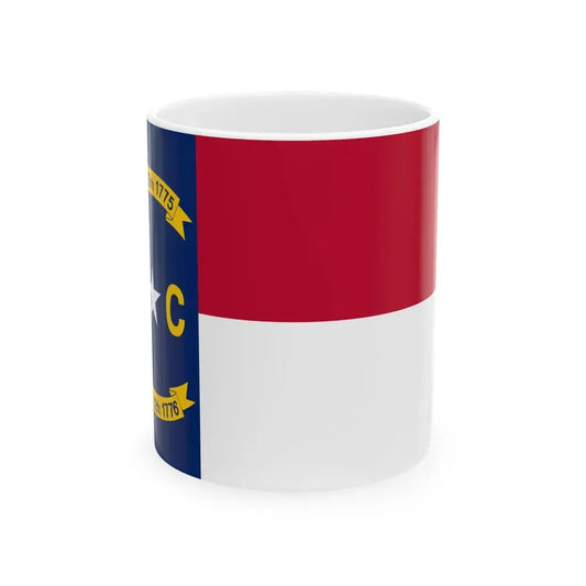 Flag of North Carolina 3-2 (United States) White Coffee Mug 11oz - Go Mug Yourself