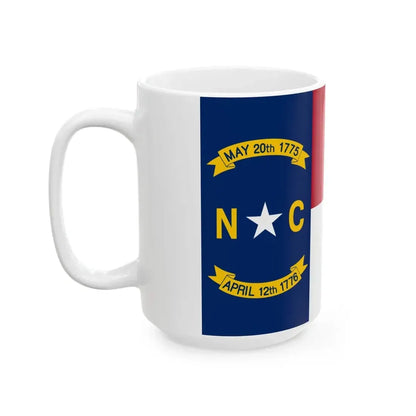 Flag of North Carolina 3-2 (United States) White Coffee Mug - Go Mug Yourself