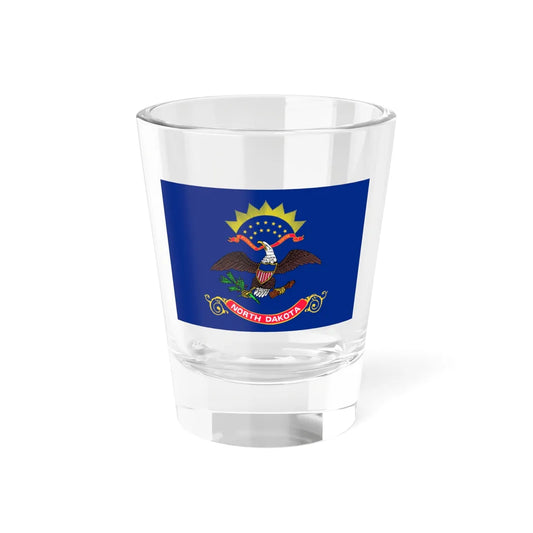 Flag of North Dakota 3-2 (United States) Shot Glass 1.5oz 1.5oz - Go Mug Yourself
