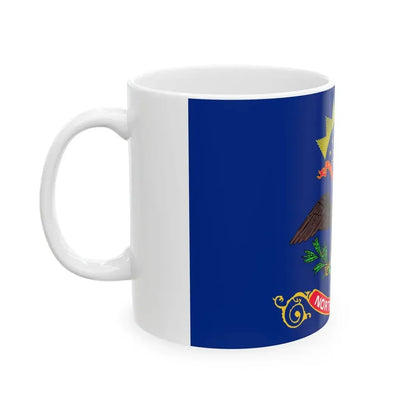 Flag of North Dakota 3-2 (United States) White Coffee Mug - Go Mug Yourself