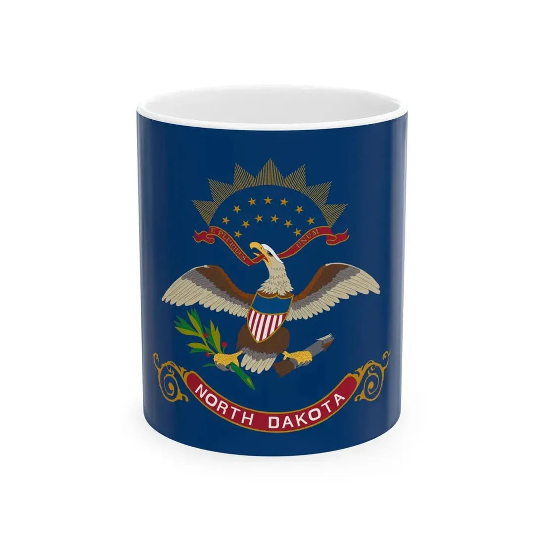 Flag of North Dakota (United States) White Coffee Mug 11oz - Go Mug Yourself