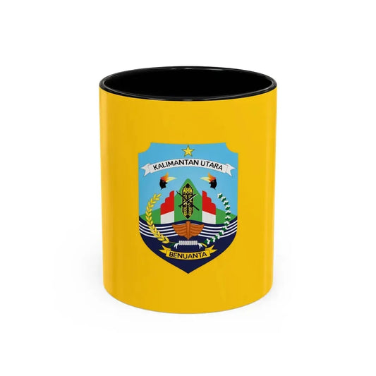 Flag of North Kalimantan Indonesia - Accent Coffee Mug 11oz Black - Go Mug Yourself