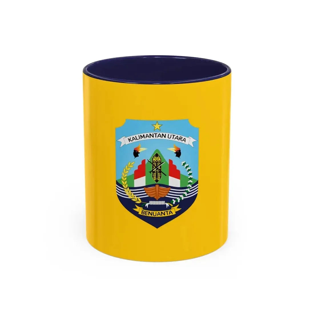 Flag of North Kalimantan Indonesia - Accent Coffee Mug 11oz Navy - Go Mug Yourself