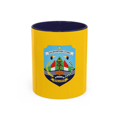 Flag of North Kalimantan Indonesia - Accent Coffee Mug 11oz Navy - Go Mug Yourself