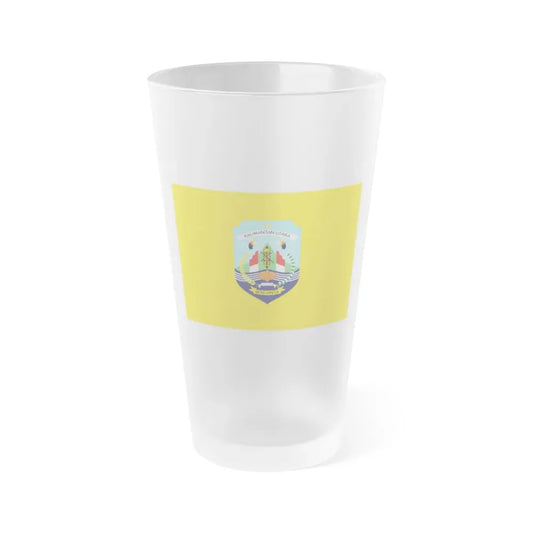 Flag of North Kalimantan Indonesia - Frosted Pint Glass 16oz 16oz Frosted - Go Mug Yourself