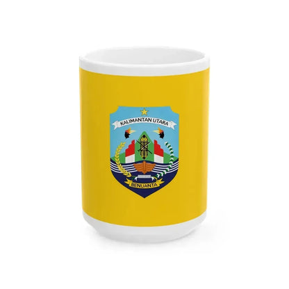 Flag of North Kalimantan Indonesia - White Coffee Mug 15oz - Go Mug Yourself