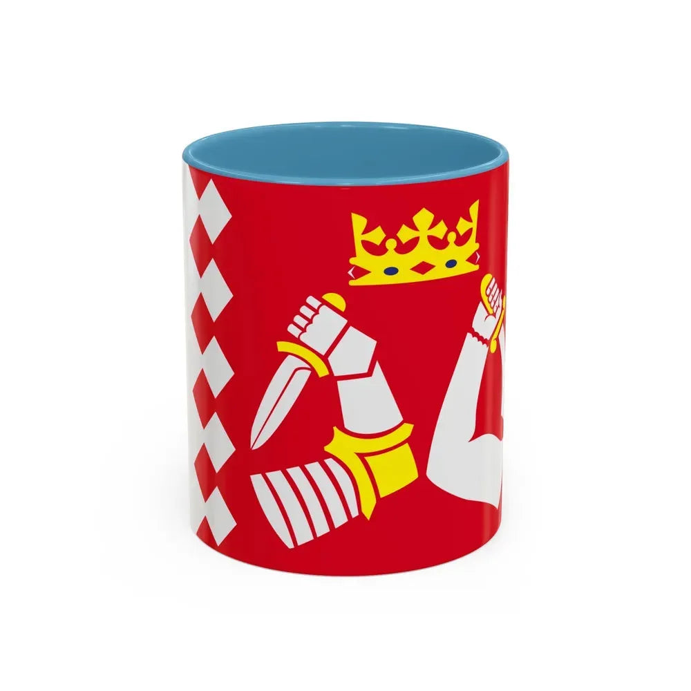 Flag of North Karelia Finland - Accent Coffee Mug 11oz Light Blue - Go Mug Yourself