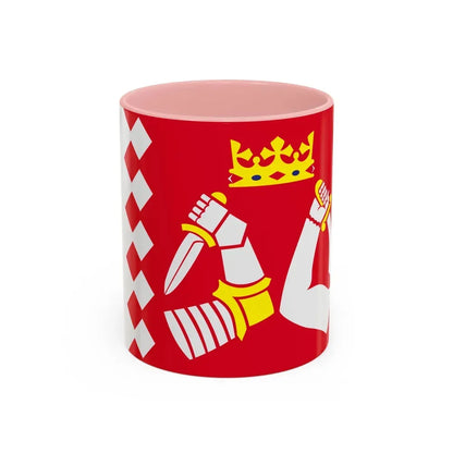 Flag of North Karelia Finland - Accent Coffee Mug 11oz Pink - Go Mug Yourself