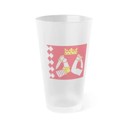 Flag of North Karelia Finland - Frosted Pint Glass 16oz 16oz Frosted - Go Mug Yourself