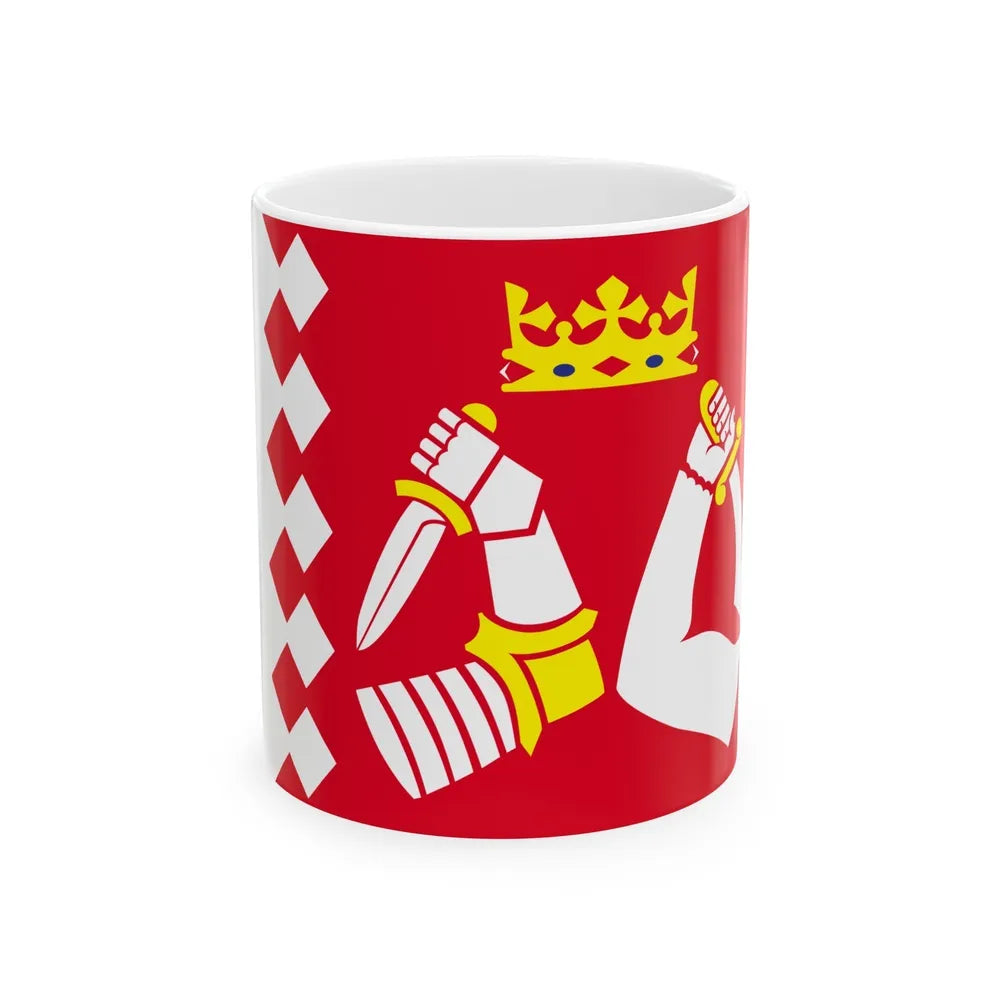 Flag of North Karelia Finland - White Coffee Mug-11oz-Go Mug Yourself