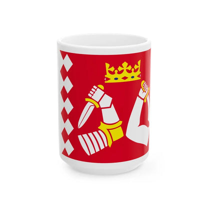 Flag of North Karelia Finland - White Coffee Mug-15oz-Go Mug Yourself