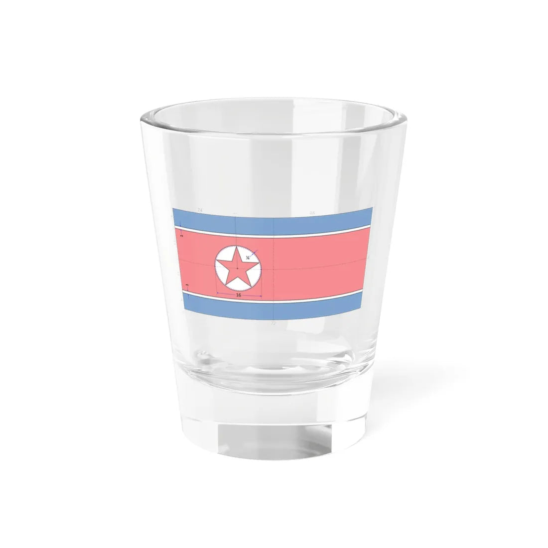Flag of North Korea Construction sheet (Korea) Shot Glass 1.5oz 1.5oz - Go Mug Yourself