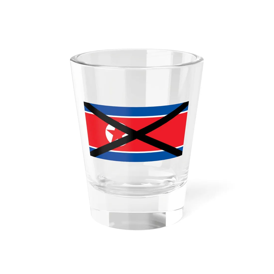 Flag of North Korea crossed (Korea) Shot Glass 1.5oz 1.5oz - Go Mug Yourself