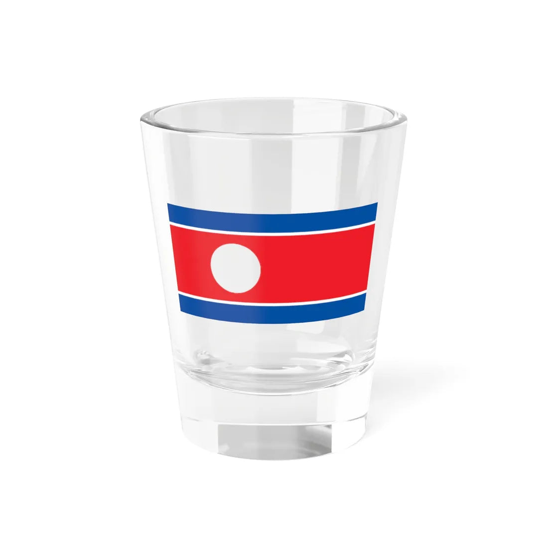 Flag of North Korea with hole (Korea) Shot Glass 1.5oz 1.5oz - Go Mug Yourself