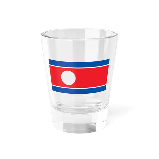 Flag of North Korea with hole (Korea) Shot Glass 1.5oz 1.5oz - Go Mug Yourself