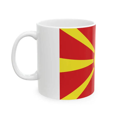 Flag of North Macedonia 3-2 (North Macedonia) White Coffee Mug - Go Mug Yourself