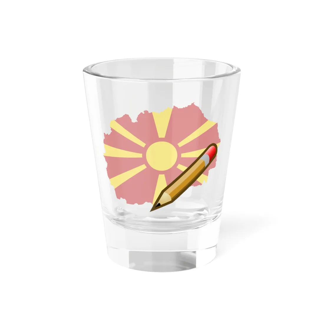 Flag of North Macedonia Edit (North Macedonia) Shot Glass 1.5oz 1.5oz - Go Mug Yourself