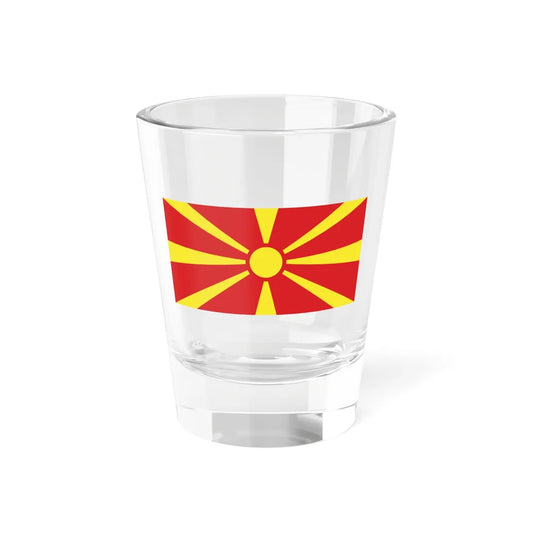 Flag of North Macedonia (North Macedonia) Shot Glass 1.5oz 1.5oz - Go Mug Yourself