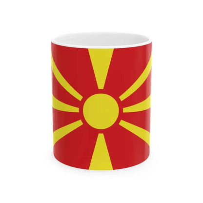Flag of North Macedonia (North Macedonia) White Coffee Mug 11oz - Go Mug Yourself