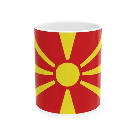 Flag of North Macedonia (North Macedonia) White Coffee Mug 11oz - Go Mug Yourself
