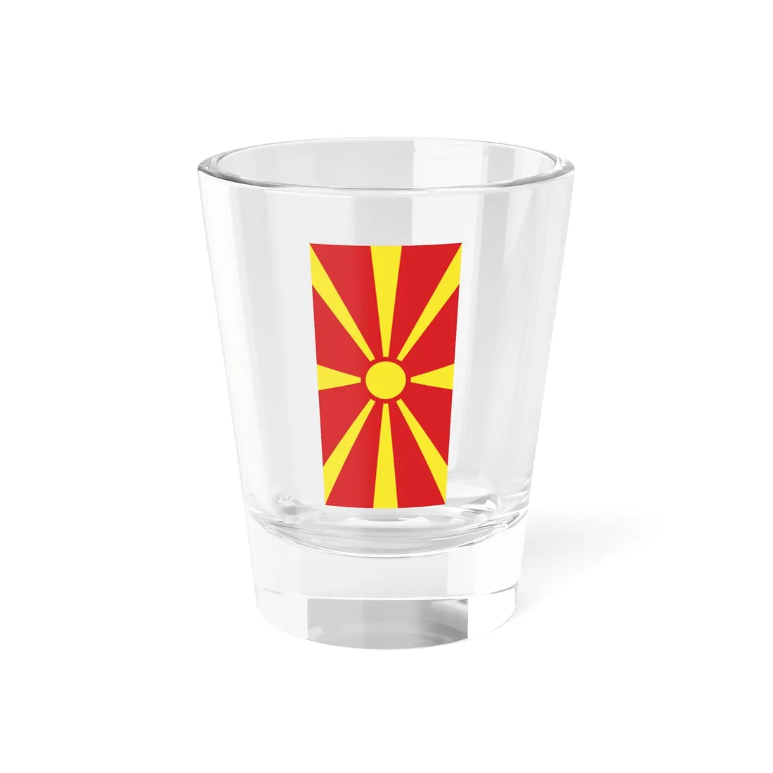 Flag of North Macedonia vertical (North Macedonia) Shot Glass 1.5oz 1.5oz - Go Mug Yourself